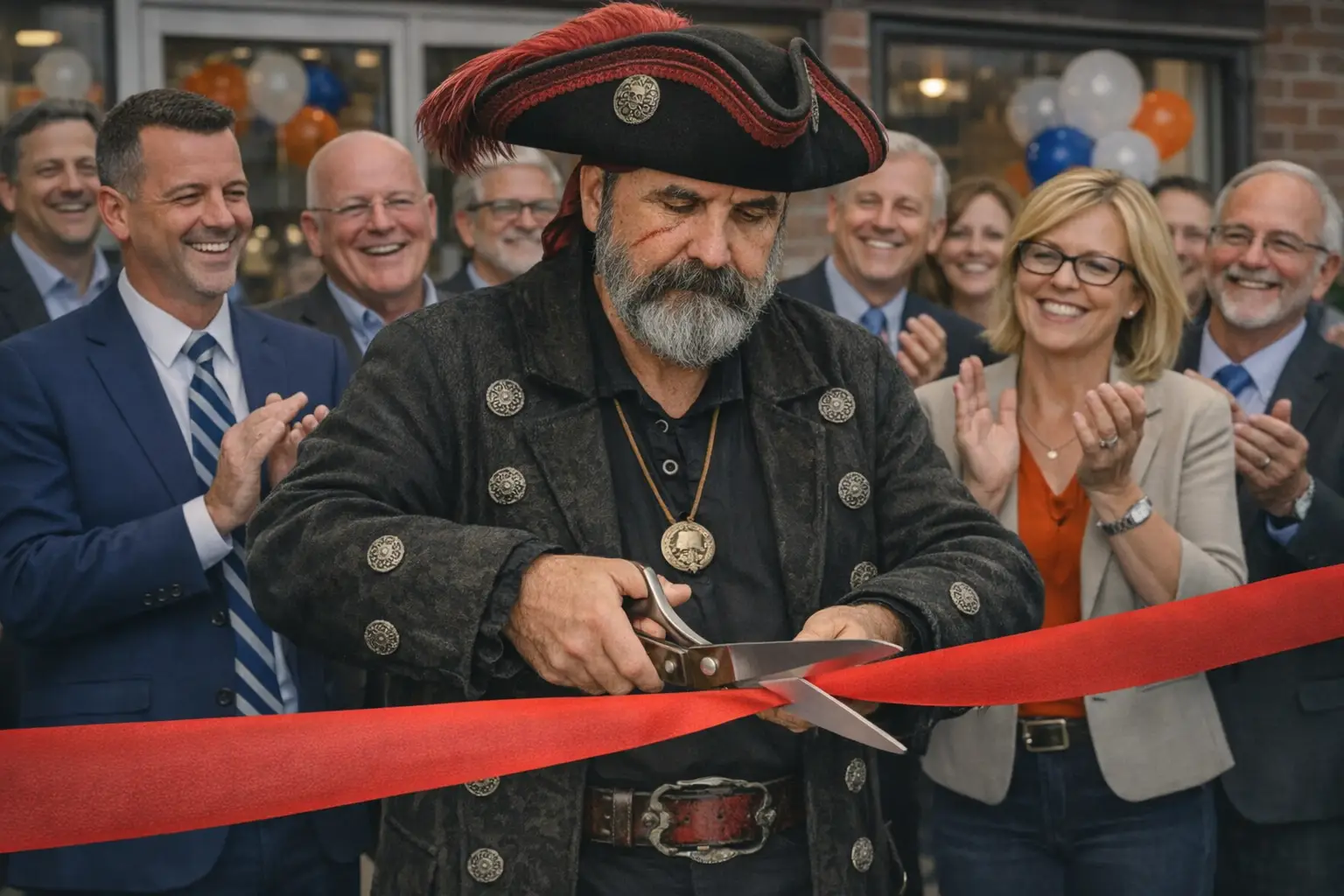 Ribbon Cutting with Captain Kidd Carson